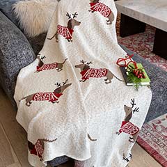Dashing Dachshund Reindeer Throw