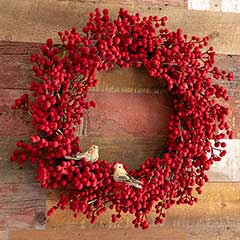 Red Berry Songbird Wreath