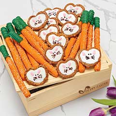 Bunny & Carrots Pretzel Crate - Hoppy Easter