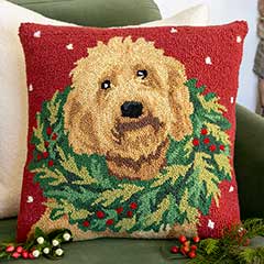 Happy Dog Holiday Pillow