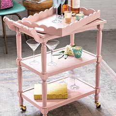 Misty Rose Vintage Bar Cart