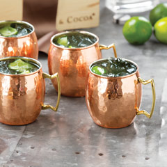 Hammered Copper Moscow Mule Mugs