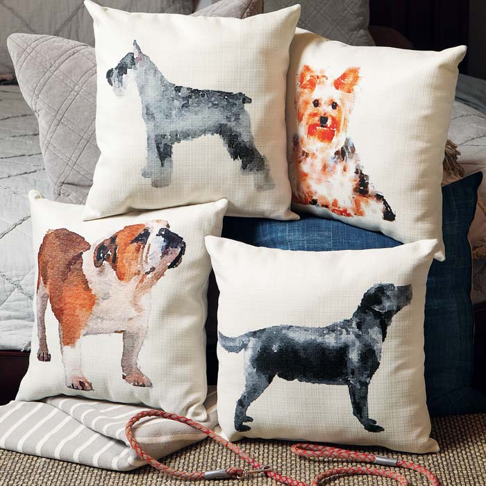 Watercolor Pup Pillows