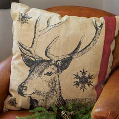Reindeer Canvas Reversible Pillow