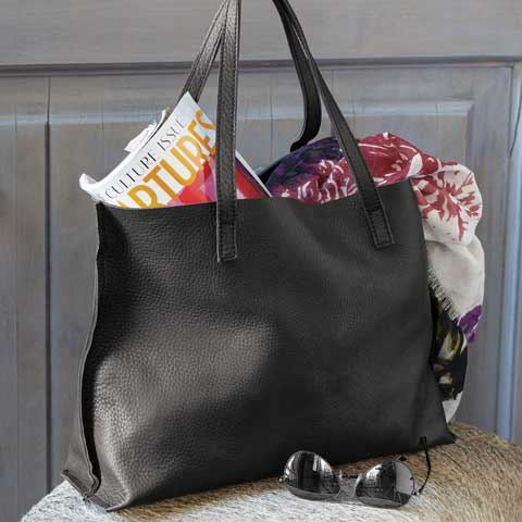 Luxe Noir Leather Tote