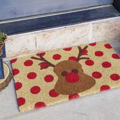 Red Nosed Reindeer Door Mat