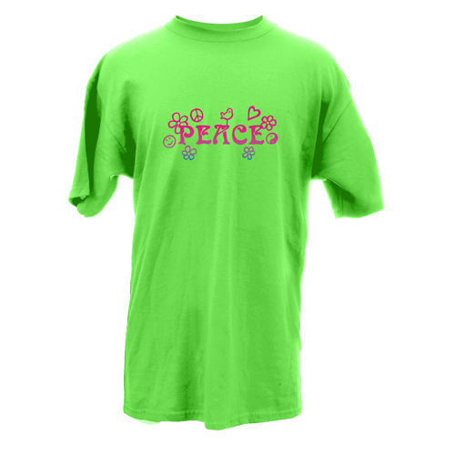 Product Image of Beyond The Pond Adult Peace Word Short Sleeve T-Shirt