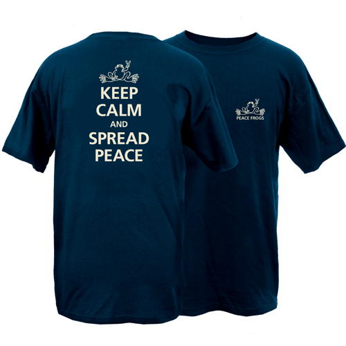 Product Image of Peace Frogs Keep Calm and Spread Peace Short Sleeve T-Shirt