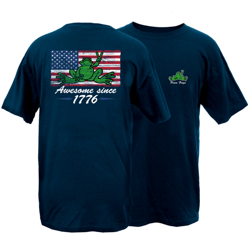 Peace Frogs Awesome Since 1776 Flag Short Sleeve T-Shirt