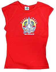 Product Image of Peace Frogs Red Surfing Muscle T-Shirt