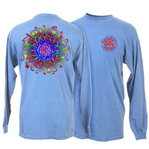 Product Image of Peace Frogs Carolina Blue Good Karma Adult Long Sleeve T-Shirt