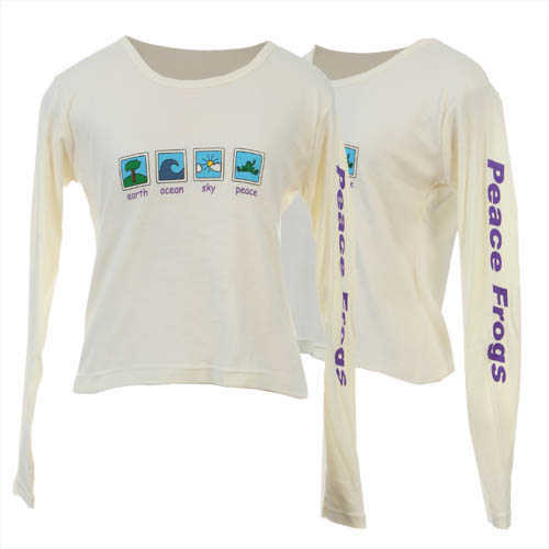 Peace Frogs Junior Cream Elements Long Sleeve T-Shirt