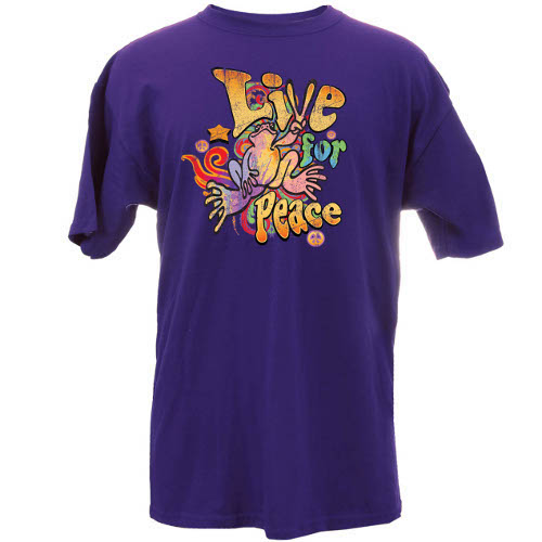 Peace Frogs Adult Live for Peace Short Sleeve T-Shirt