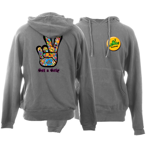 Peace Frogs Get A Grip Printed Adult Hooded Pullover Sweatshirt