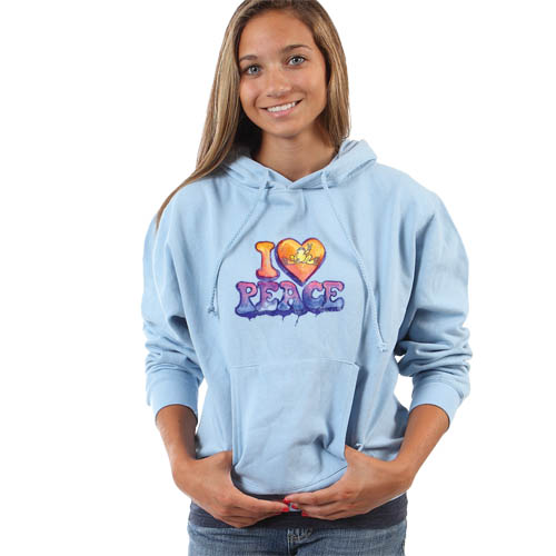 Product Image of Peace Frogs I Heart Peace Junior Hooded Pullover Sweatshirt