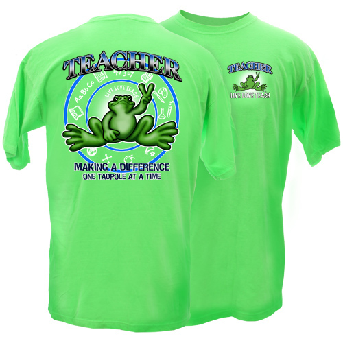 Peace Frogs Adult Teacher Short Sleeve T-Shirt