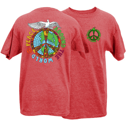 Product Image of Peace Frogs Adult Peace Around the World Short Sleeve T-Shirt