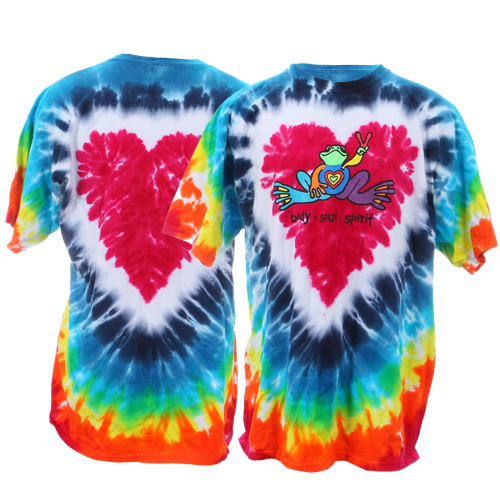 Product Image of Peace Frogs Adult Heart Tie Dye Short Sleeve T-Shirt