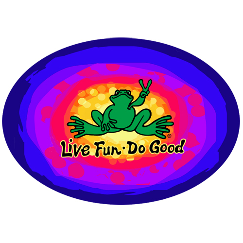 Peace Frogs Live Fun, Do Good Sticker