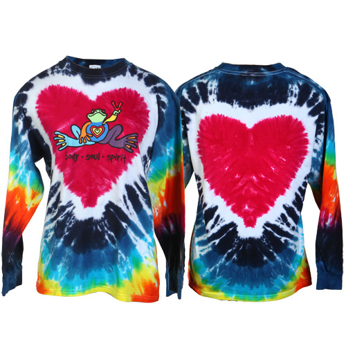 Product Image of Peace Frogs Heart Tie Dye Adult Long Sleeve T-Shirt