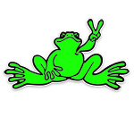 Peace Frogs Small Neon Frog Sticker