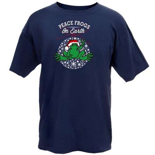 Peace Frogs Adult Peace Frogs on Earth Short Sleeve T-Shirt