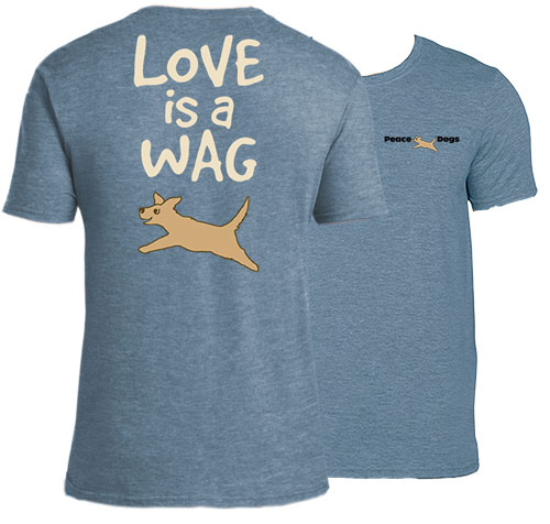 Love Is A Wag Peace Dogs Short Sleeve T-Shirt