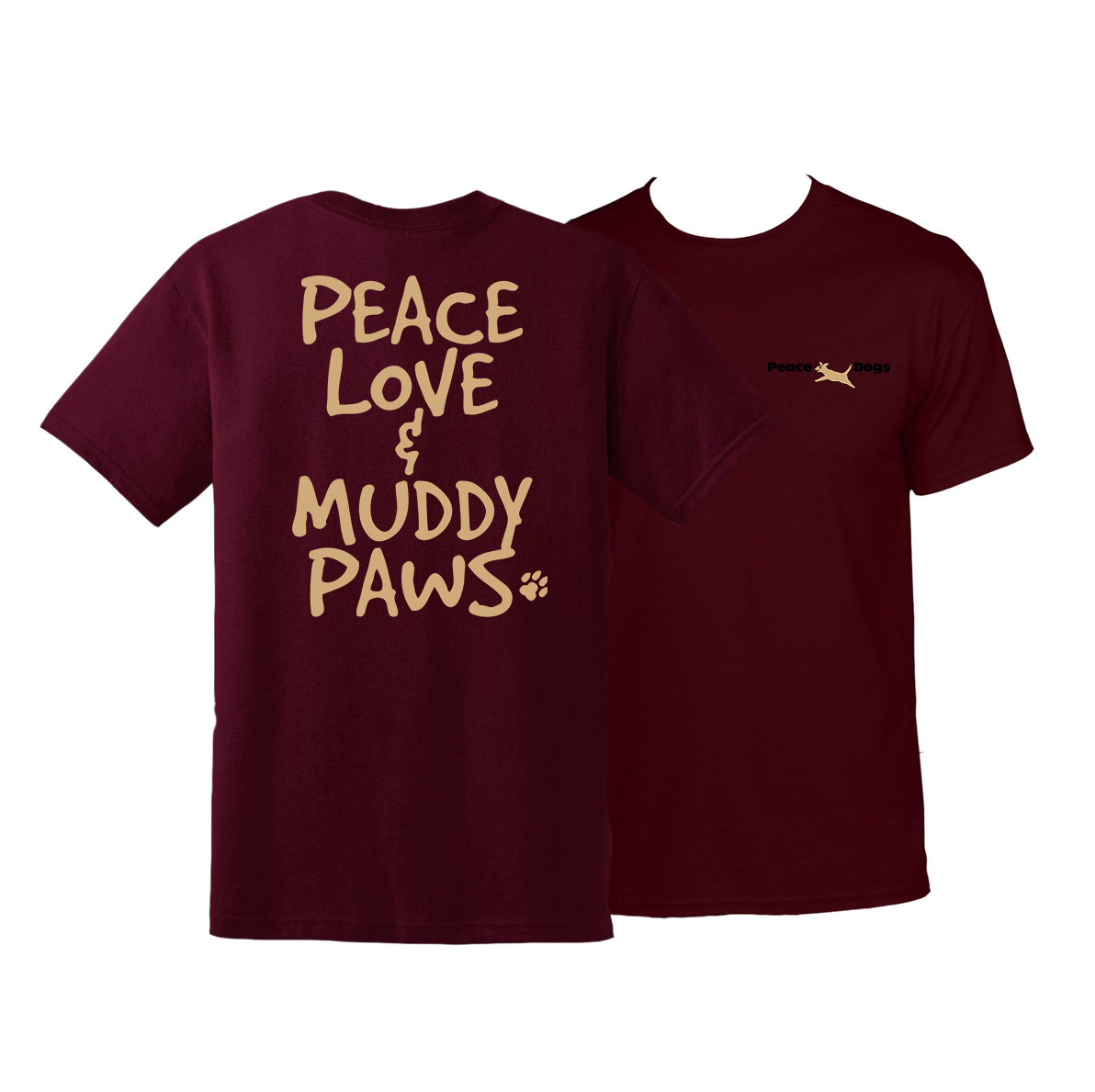 Product Image of Peace Love Muddy Paws Peace Dogs Short Sleeve T-Shirt