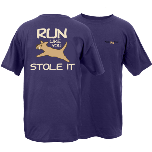Run Like You Stole It Peace Dogs Short Sleeve Garment Dye T-Shirt