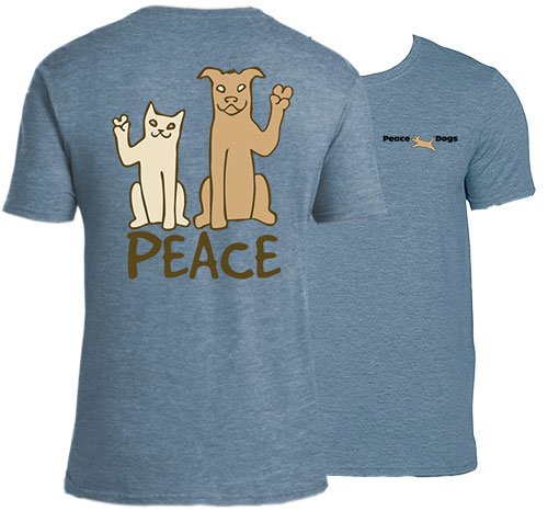 Peace Cat and Dog Peace Dogs Short Sleeve Garment Dye T-Shirt