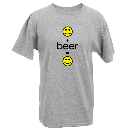 Beyond The Pond Adult Smiley Beer Short Sleeve T-Shirt