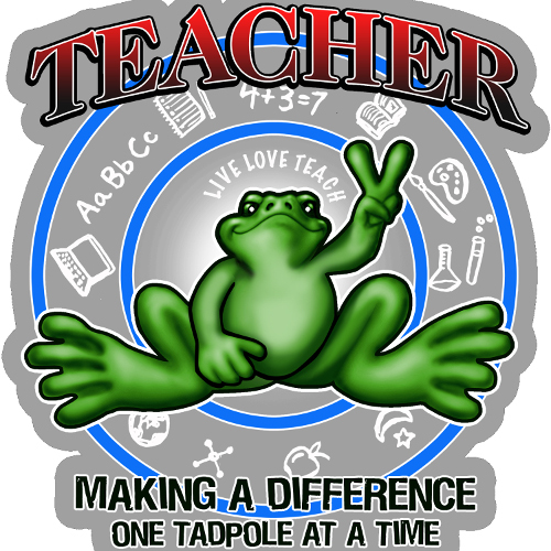 Peace Frogs Teacher Frog Sticker