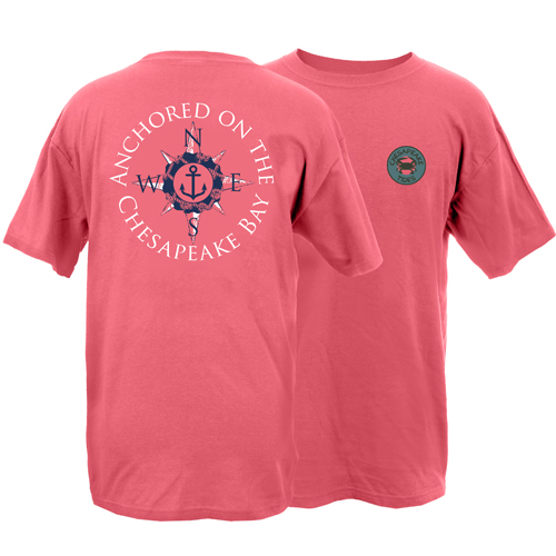 Chesapeake Tides Adult Anchored at the Bay Garment Dye Short Sleeve T-Shirt