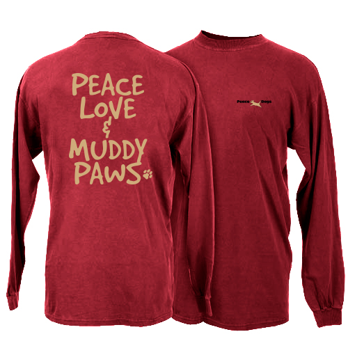 Muddy Paws Peace Dogs Long Sleeve T-Shirt