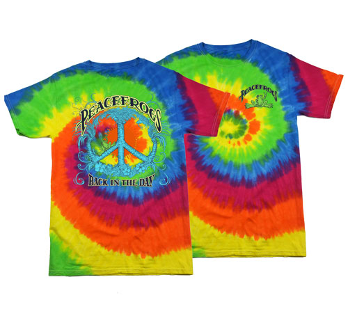 Peace Frogs Back in the Day Frog Tie Dye Short Sleeve T-Shirt