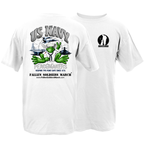 Product Image of Fallen Soldiers March US Navy Frog Adult Short Sleeve T-Shirt