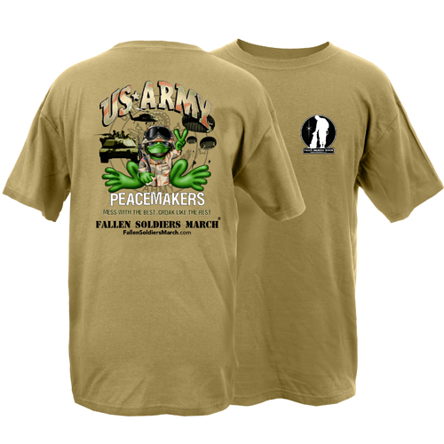 Product Image of Fallen Soldiers March US Army Frog Adult Short Sleeve T-Shirt