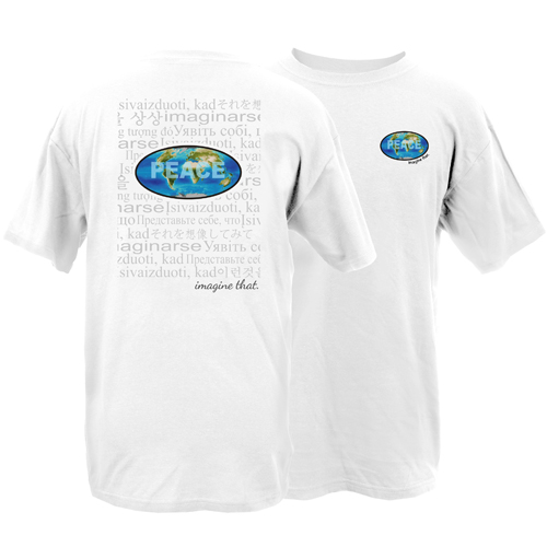 Product Image of Beyond The Pond Adult World Peace Image That w/ Imagine That Collage Short Sleeve T-Shirt