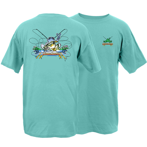 Peace Frogs Adult Fishing Frog Garment Dye Short Sleeve T-Shirt