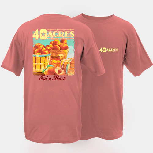 Product Image of Fourty Acres Eat A Peach Adult Short Sleeve T-Shirt