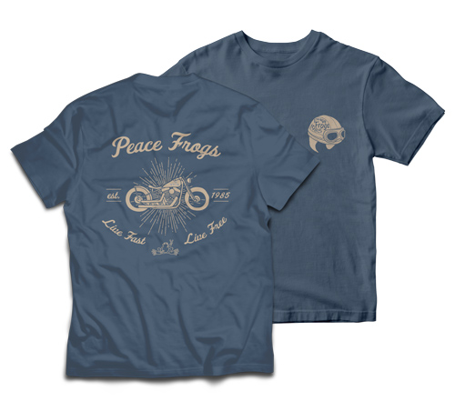 Peace Frogs Live Fast, Live Free Frog Garment Dye Short Sleeve T-Shirt