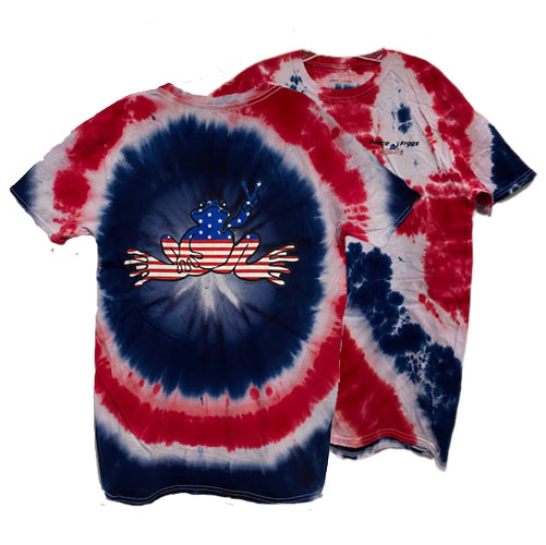 Product Image of Peace Frogs American Flag Frog Tie Dye Short Sleeve T-Shirt