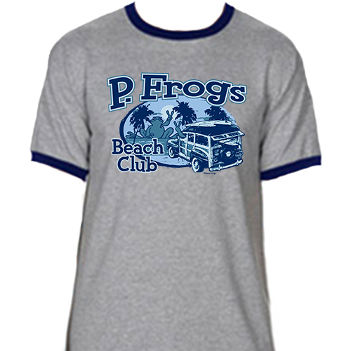 Peace Frogs Beach Club Frog Ringer Short Sleeve T-Shirt