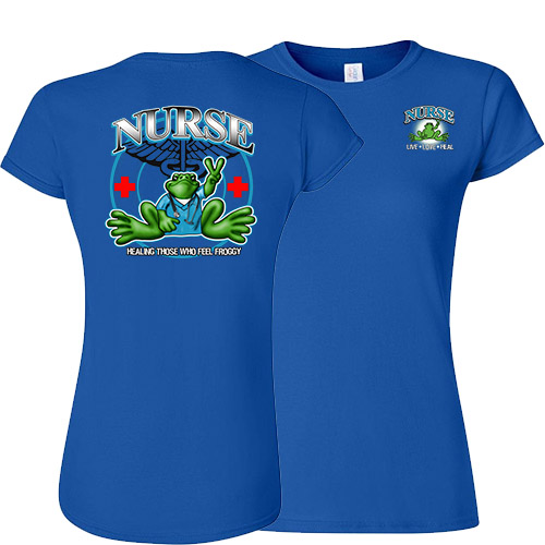 Peace Frogs Ladies Nurse Frog Short Sleeve T-Shirt