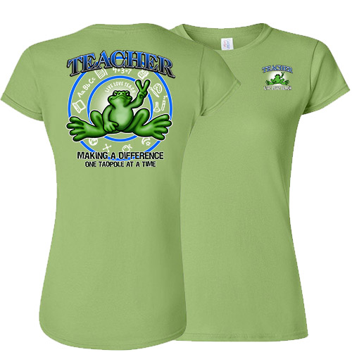 Peace Frogs Ladies Teacher Frog Short Sleeve T-Shirt