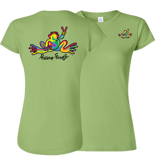 Peace Frogs Ladies Retro Frog Short Sleeve T-Shirt