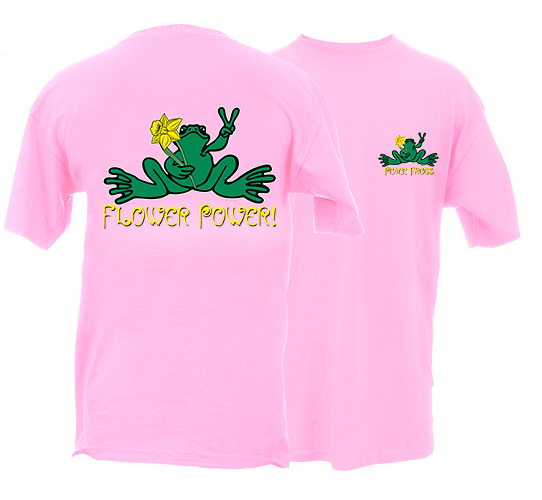 Peace Frogs Flower Power Frog Short Sleeve T-Shirt