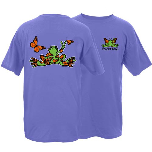 Peace Frogs Adult Monarch Butterfly Frog Short Sleeve T-Shirt