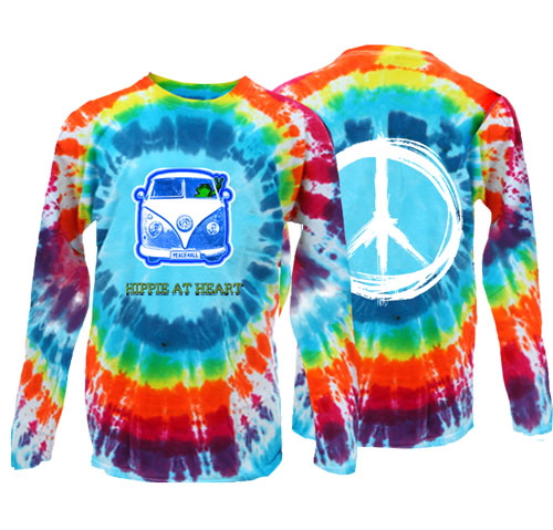 Product Image of Hippie at Heart Frog Burst Tie Dye Long Sleeve T-Shirt
