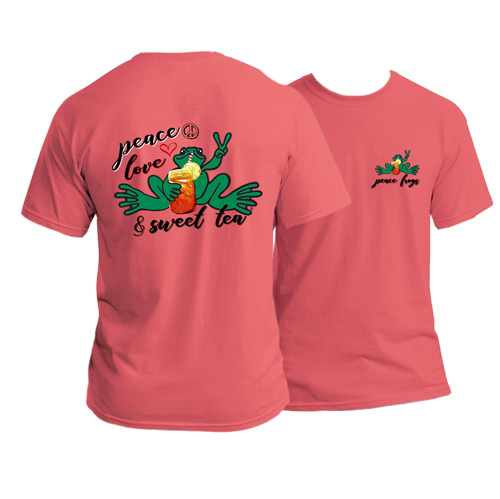 Product Image of Peace Frogs Peace Love Sweet Tea Frog Short Sleeve T-Shirt